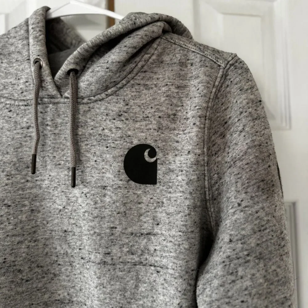 Carhartt Women’s ICONIC CLARKSBURG LOGO SWEATSHIRT Sz M Asphalt Heather